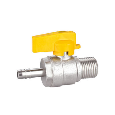 Robinet à tournant sphérique en laiton lisse de gaz avec la valve masculine de joint du connecteur X PTFE de tuyau