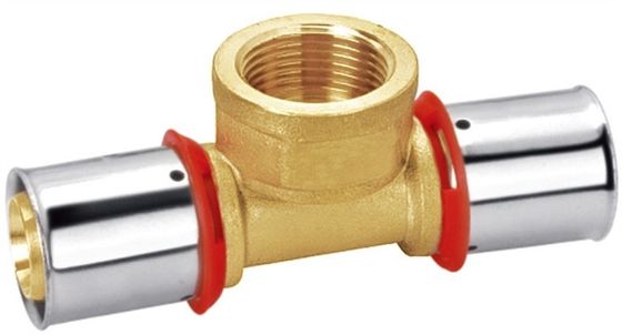 Raccord en T femelle à compression en laiton d'usinage personnalisé PF3010