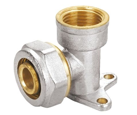 Garnitures de tuyau en laiton de Pex Al Pex, coude femelle nickelé de plat de mur