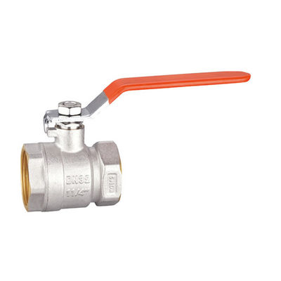 Le robinet à tournant sphérique en laiton de corps de nickel a fileté BV1033-FF pour le gazole de l'eau