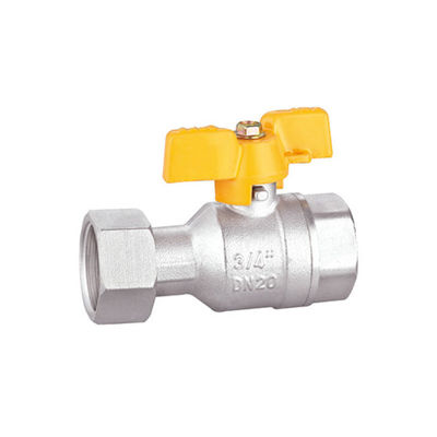 1/2 de » robinet à tournant sphérique en laiton nickelé en laiton des syndicats de la valve BV1026-FF 3/4 pouce