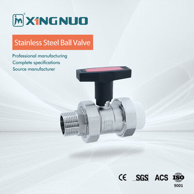 Valve à bille à filetage en acier inoxydable avec joint en PTFE pour une pression nominale de -20 à 200 °C et de 1000 PSI